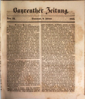 Bayreuther Zeitung Samstag 8. Februar 1845