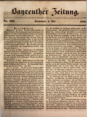 Bayreuther Zeitung Samstag 3. Mai 1845