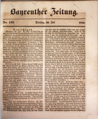 Bayreuther Zeitung Dienstag 29. Juli 1845
