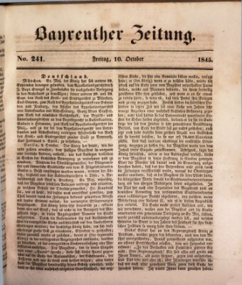 Bayreuther Zeitung Freitag 10. Oktober 1845