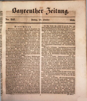 Bayreuther Zeitung Freitag 17. Oktober 1845