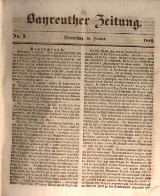 Bayreuther Zeitung Donnerstag 8. Januar 1846