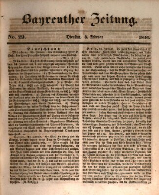 Bayreuther Zeitung Dienstag 3. Februar 1846