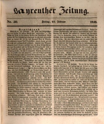 Bayreuther Zeitung Freitag 27. Februar 1846