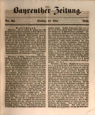Bayreuther Zeitung Dienstag 17. März 1846