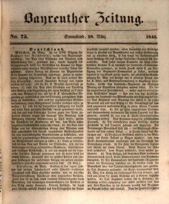 Bayreuther Zeitung Samstag 28. März 1846