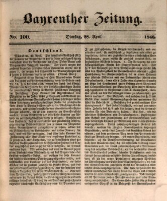 Bayreuther Zeitung Dienstag 28. April 1846