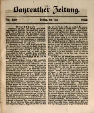 Bayreuther Zeitung Freitag 26. Juni 1846