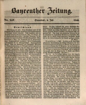 Bayreuther Zeitung Samstag 4. Juli 1846