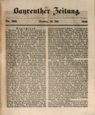 Bayreuther Zeitung Sonntag 12. Juli 1846