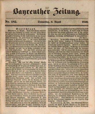 Bayreuther Zeitung Donnerstag 6. August 1846