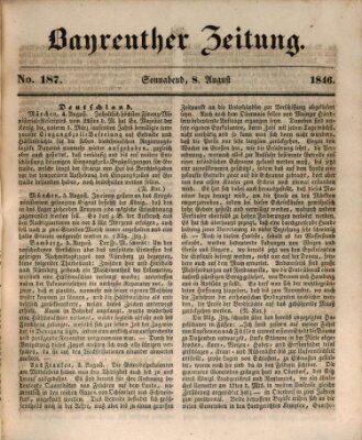 Bayreuther Zeitung Samstag 8. August 1846
