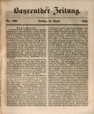Bayreuther Zeitung Montag 10. August 1846