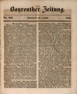Bayreuther Zeitung Samstag 24. Oktober 1846