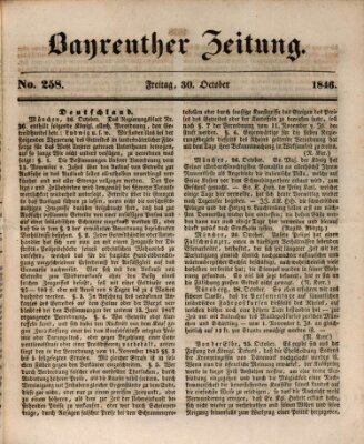 Bayreuther Zeitung Freitag 30. Oktober 1846
