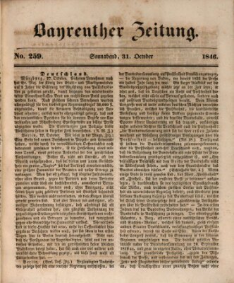 Bayreuther Zeitung Samstag 31. Oktober 1846