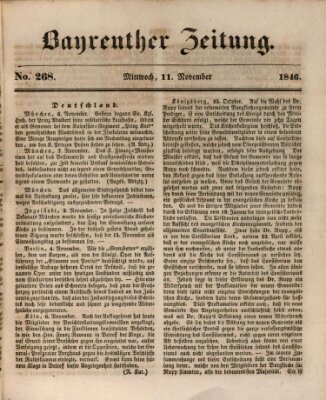 Bayreuther Zeitung Mittwoch 11. November 1846