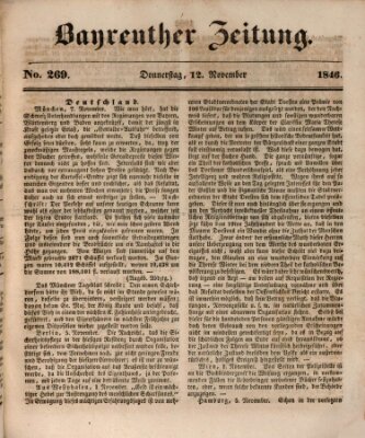 Bayreuther Zeitung Donnerstag 12. November 1846