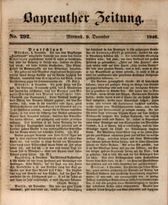 Bayreuther Zeitung Mittwoch 9. Dezember 1846