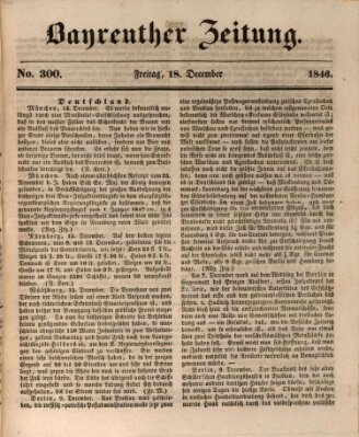 Bayreuther Zeitung Freitag 18. Dezember 1846