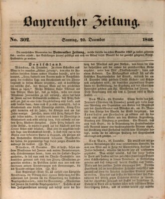 Bayreuther Zeitung Sonntag 20. Dezember 1846