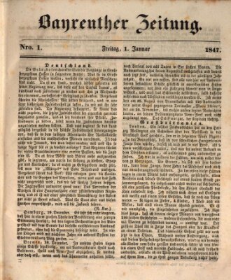 Bayreuther Zeitung Freitag 1. Januar 1847