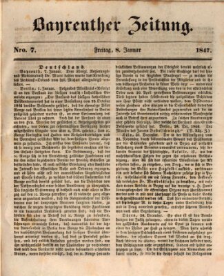 Bayreuther Zeitung Freitag 8. Januar 1847