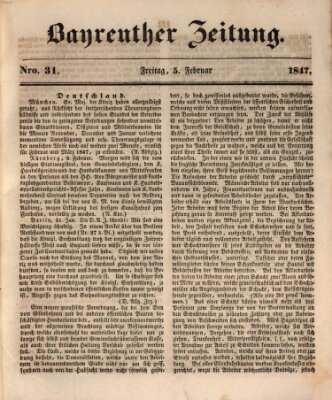 Bayreuther Zeitung Freitag 5. Februar 1847