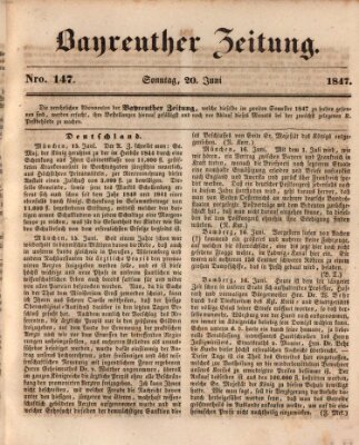 Bayreuther Zeitung Sonntag 20. Juni 1847