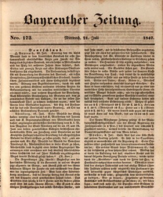 Bayreuther Zeitung Mittwoch 21. Juli 1847
