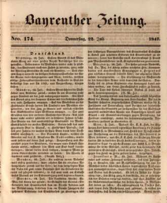 Bayreuther Zeitung Donnerstag 22. Juli 1847
