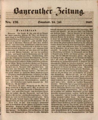 Bayreuther Zeitung Samstag 24. Juli 1847