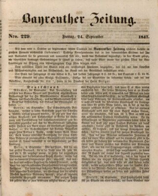 Bayreuther Zeitung Freitag 24. September 1847