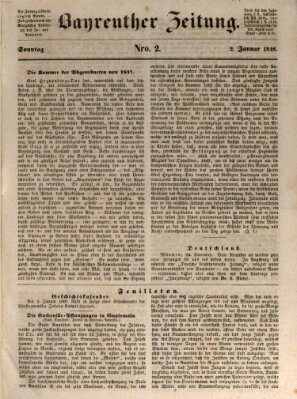 Bayreuther Zeitung Sonntag 2. Januar 1848