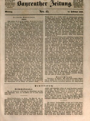 Bayreuther Zeitung Montag 14. Februar 1848
