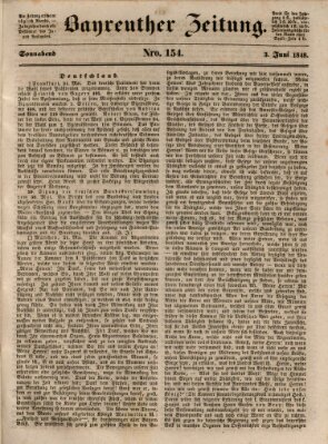 Bayreuther Zeitung Samstag 3. Juni 1848