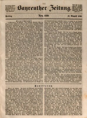 Bayreuther Zeitung Freitag 18. August 1848