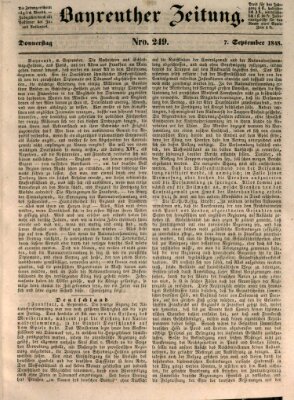 Bayreuther Zeitung Donnerstag 7. September 1848