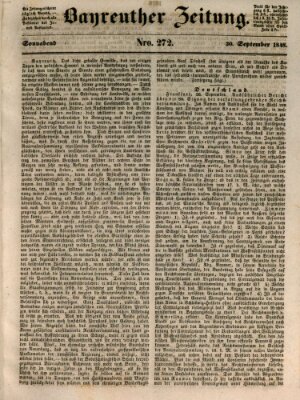 Bayreuther Zeitung Samstag 30. September 1848