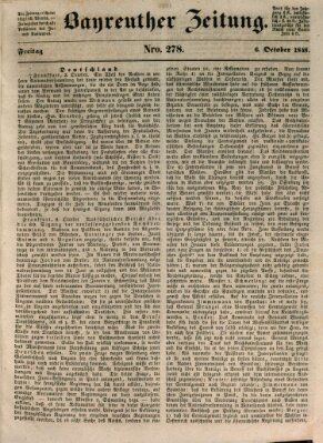 Bayreuther Zeitung Freitag 6. Oktober 1848