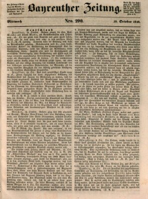 Bayreuther Zeitung Mittwoch 18. Oktober 1848