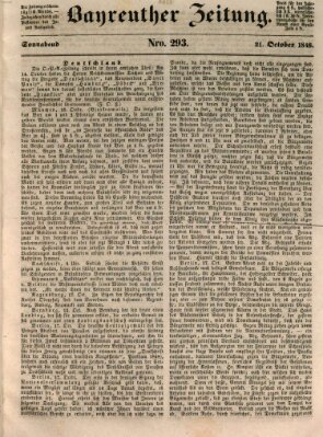 Bayreuther Zeitung Samstag 21. Oktober 1848