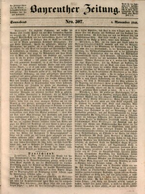 Bayreuther Zeitung Samstag 4. November 1848