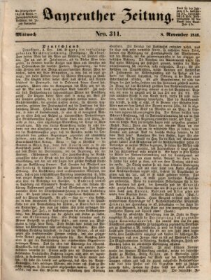 Bayreuther Zeitung Mittwoch 8. November 1848