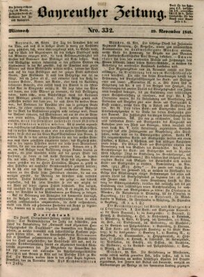 Bayreuther Zeitung Mittwoch 29. November 1848