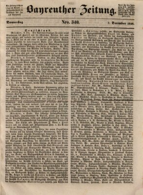 Bayreuther Zeitung Donnerstag 7. Dezember 1848