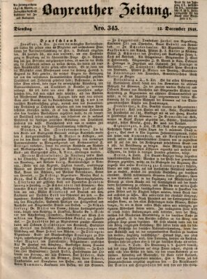 Bayreuther Zeitung Dienstag 12. Dezember 1848