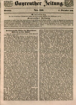 Bayreuther Zeitung Sonntag 17. Dezember 1848