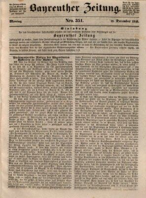 Bayreuther Zeitung Montag 18. Dezember 1848
