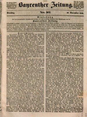 Bayreuther Zeitung Samstag 30. Dezember 1848